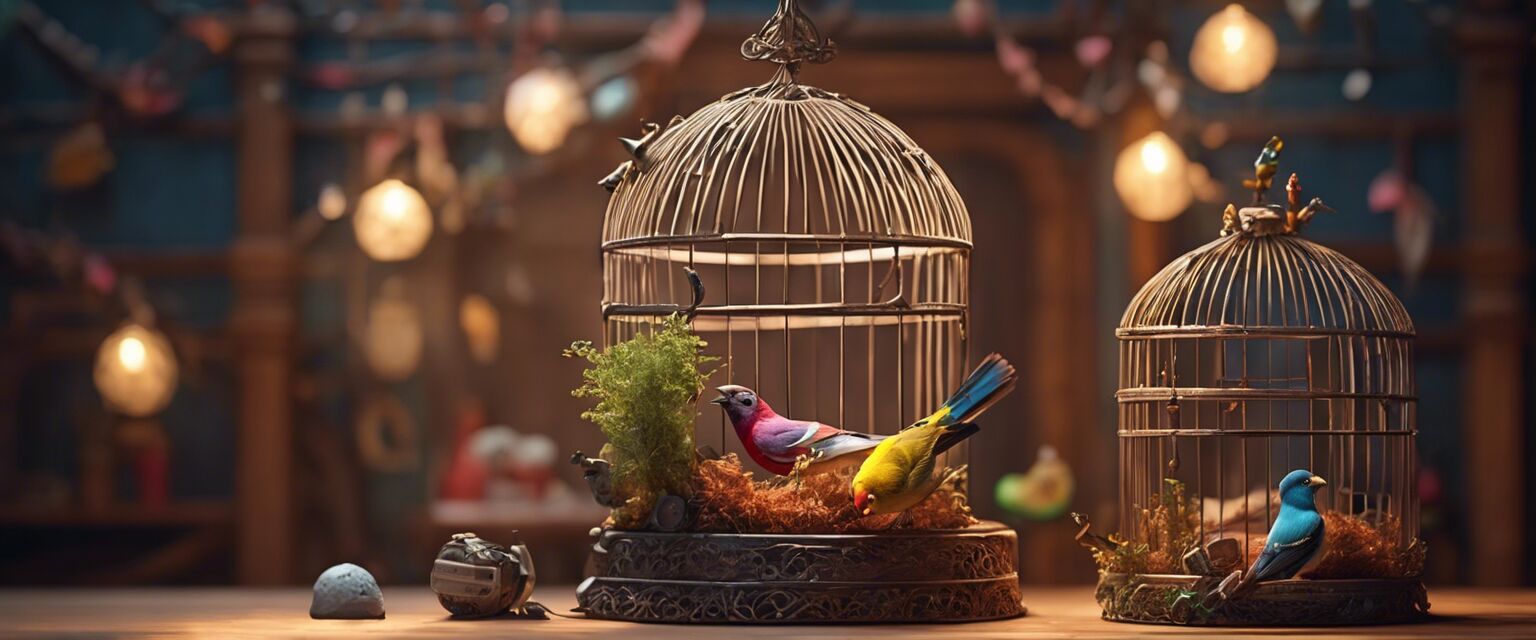 Colorful birdcage accessories